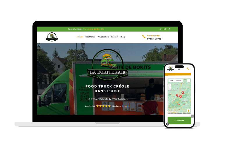 Création de site internet pour le food truck La Bokiteraie