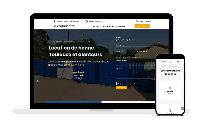 Création de site internet pour TPE de location de bennes